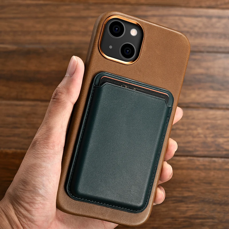 2021 New Cellphone Protective Case Genuine Leather Mobile Phone Back Cover Case for iPhone 13 Mini