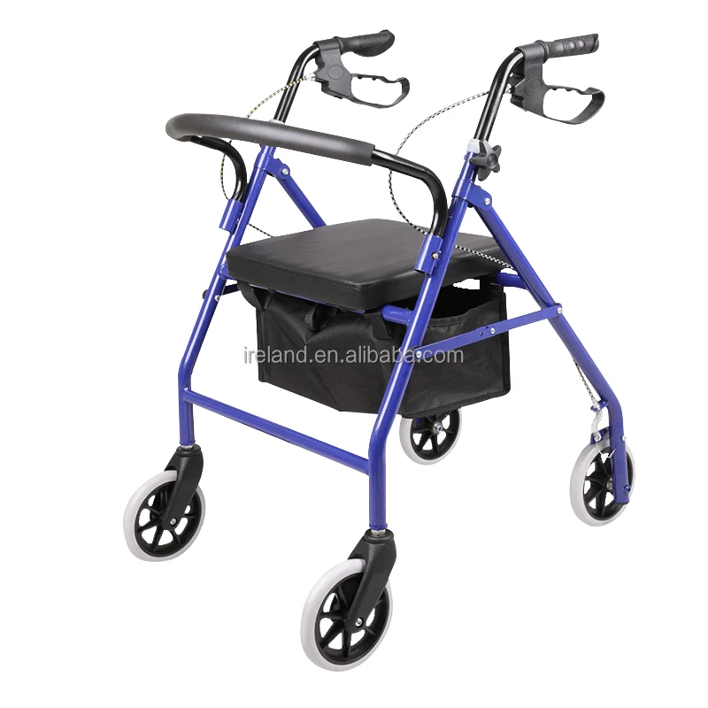 Steel Frame Walker Rollator Shopping Cart Rehabilitation Walking Aid for the elderly