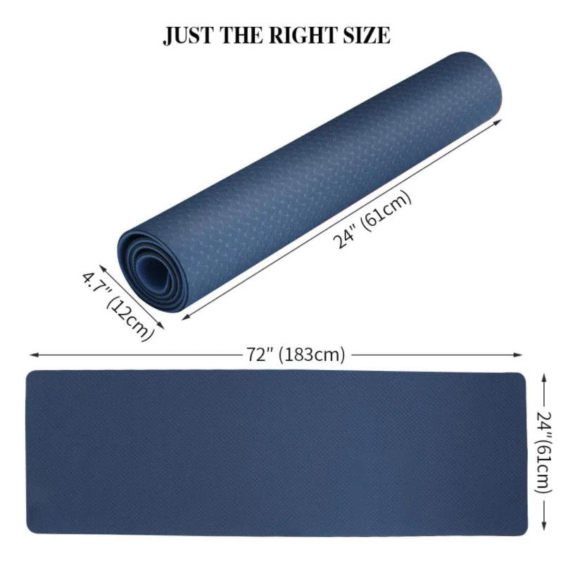 2023 TPE Yoga Exercise Mat 6mm Home Fitness Anti Slip TPE Yoga Mat With Custom Logo