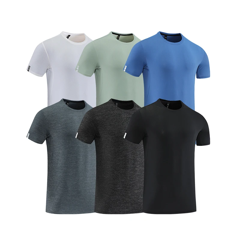 Activewear Men Workout Shirts Nylon Quick Dry Moisture Wicking Tee Gym Athletic  Fitness Shirts