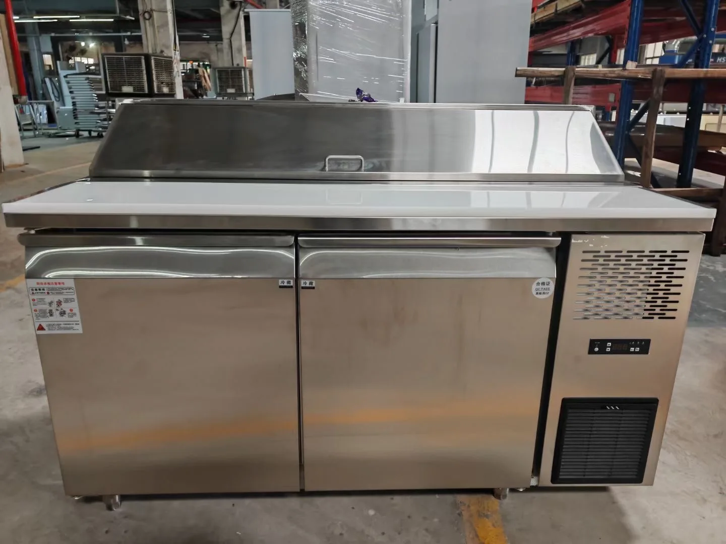 Kitchen cooler cabinet workbench pizza counter salad bar chiller freezer Refrigerator Salad Table Pizza Commercial Prep Fridge