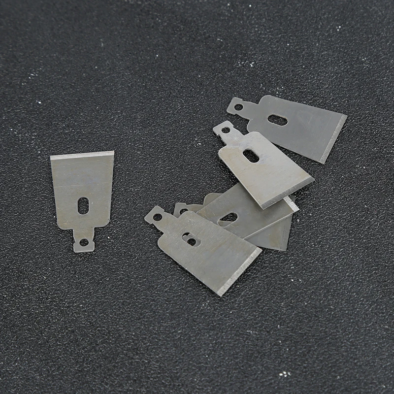 Various utility knife steel blades in carton or wooden box knife