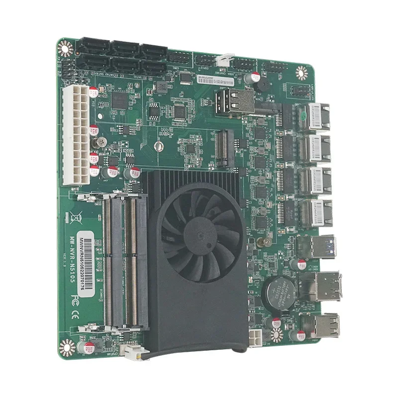 NAS Motherboard Celeron N5105 Mini ITX Industrial 17x17CM Intel i226-V 2.5Gbps 4*LAN 2*M.2 NVMe 6*SATA3.0 Soft Routing Mainboard