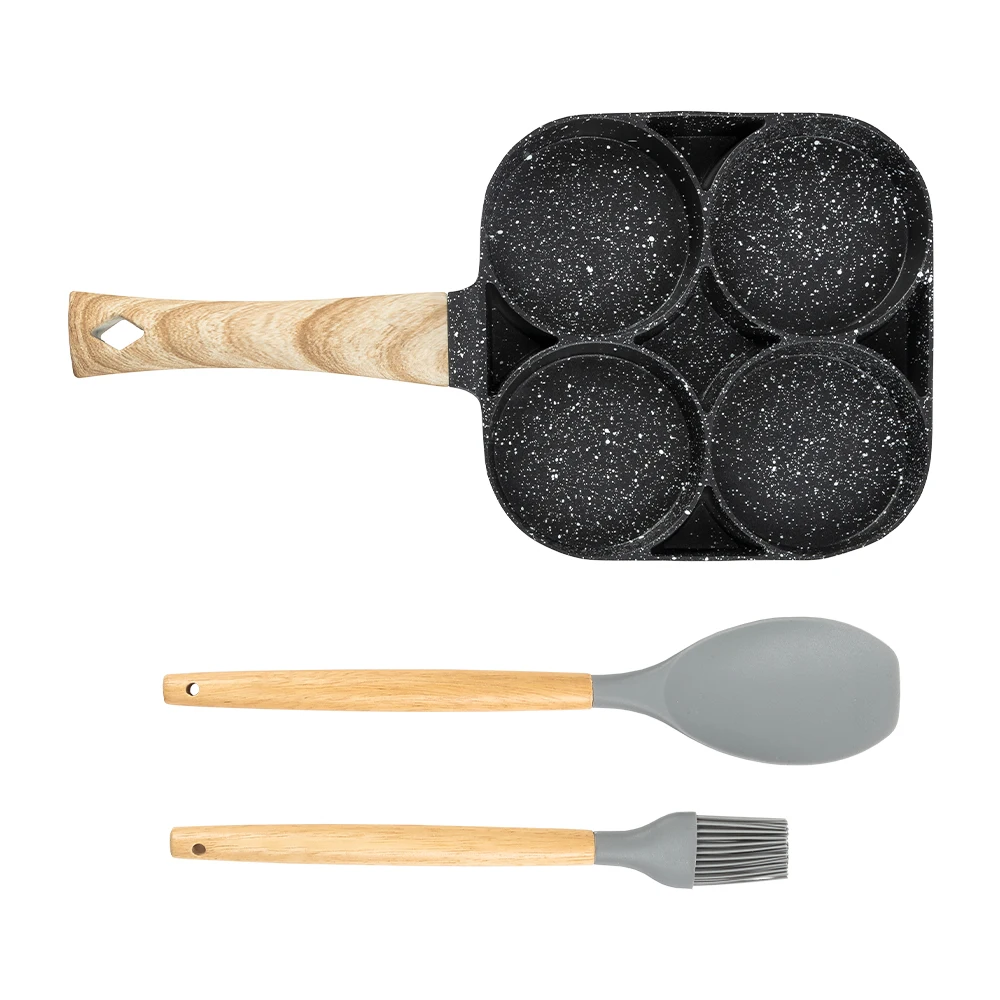 Smartpan 4 Holes Kitchen Small Cookware Egg Frying Pan Non Stick Aluminum Cooking Pots And Pans Wholesale Cookware SetCooking