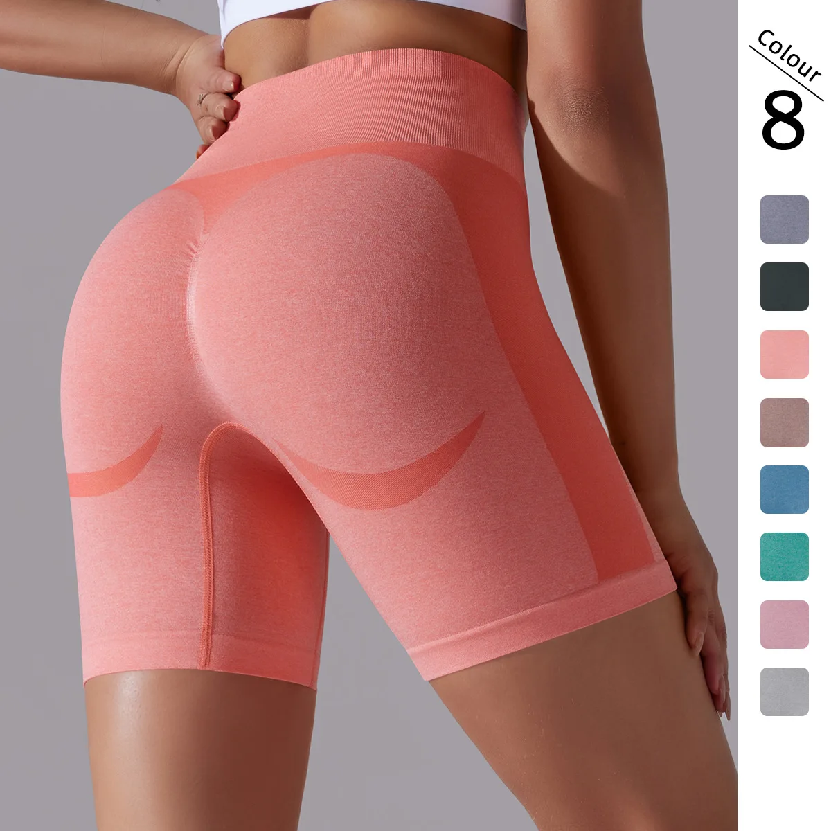 Yoke 2.0 version running fitness sports leggings high waisted booty pants seamless tight yoga shorts wholesale