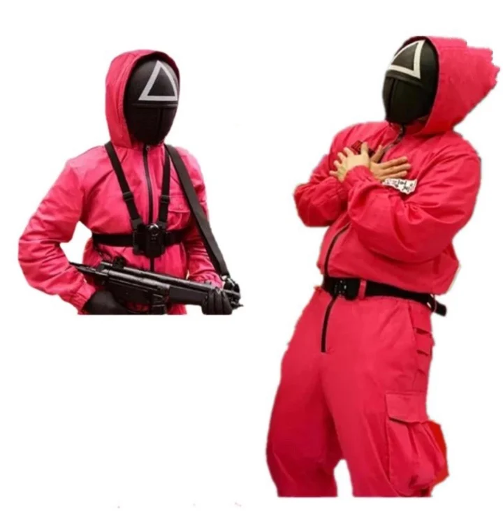 Custom Fashion Korean Horror Movie Cosplay Suits Jacket Halloween Party Face Mask Squid Game Costumes New