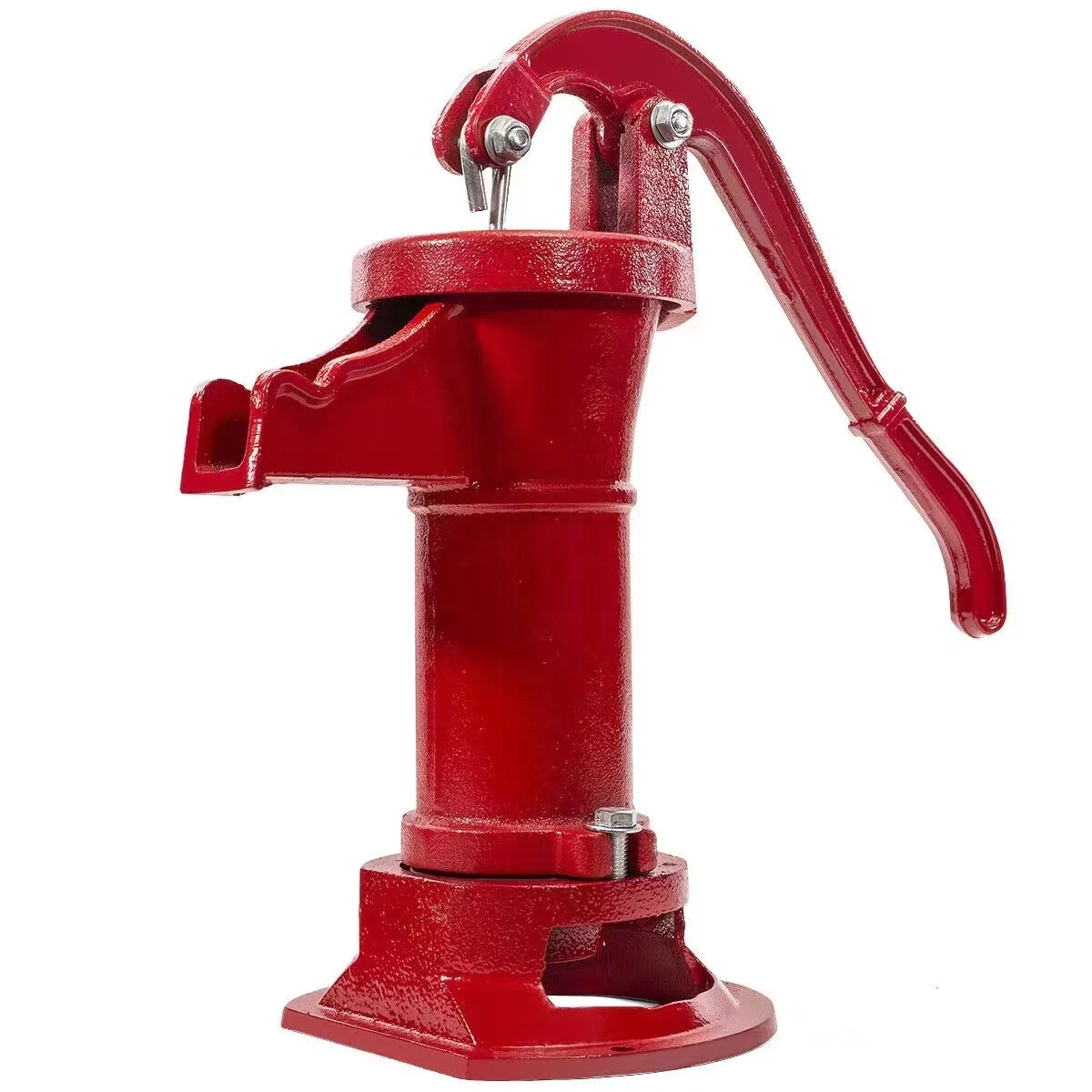 Adjustable Water Well Pitcher Pump Family Home Irrigation Hand Manual Parts Black Red Color