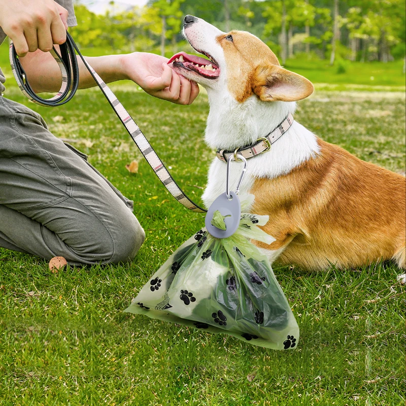 Custom Logo Doggy Leather Silicone Waste Bag Dispenser Waterproof Dog Pet Poop Bag Holder For Leash