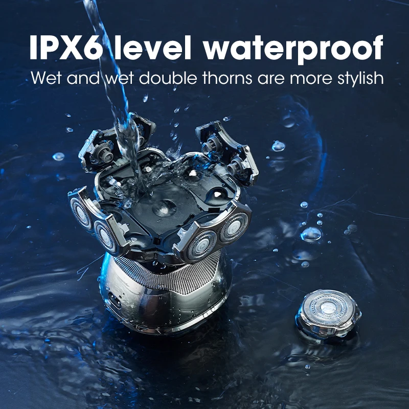 Lanumi LK-9810 Waterproof Rechargeable Mens Grooming Kit Electric Razor Rotary Electric Shaver For Men Beard Shaver Machine