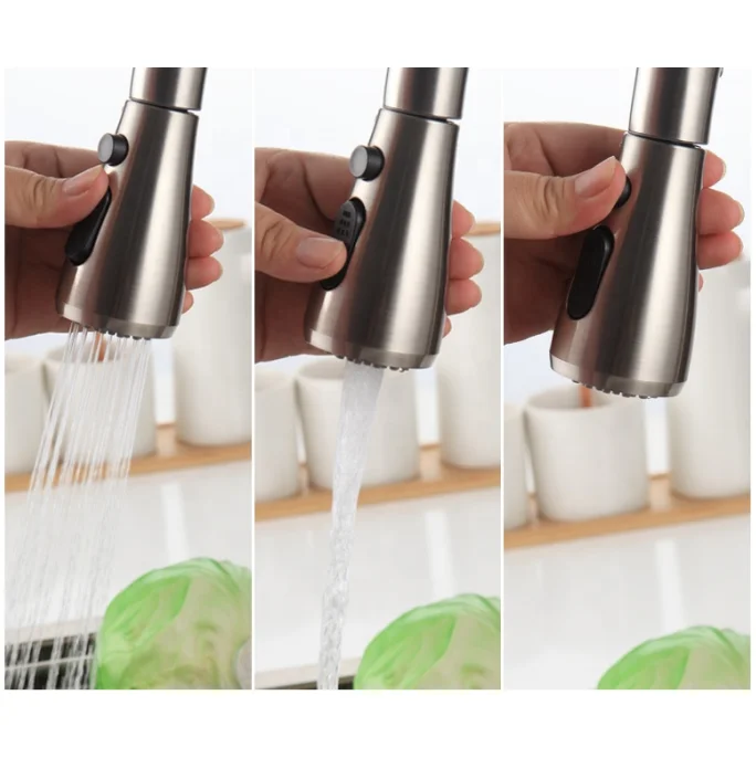 High Quality Stainless Steel Ss 304 Body Brush Pull Out Kitchen Faucet
