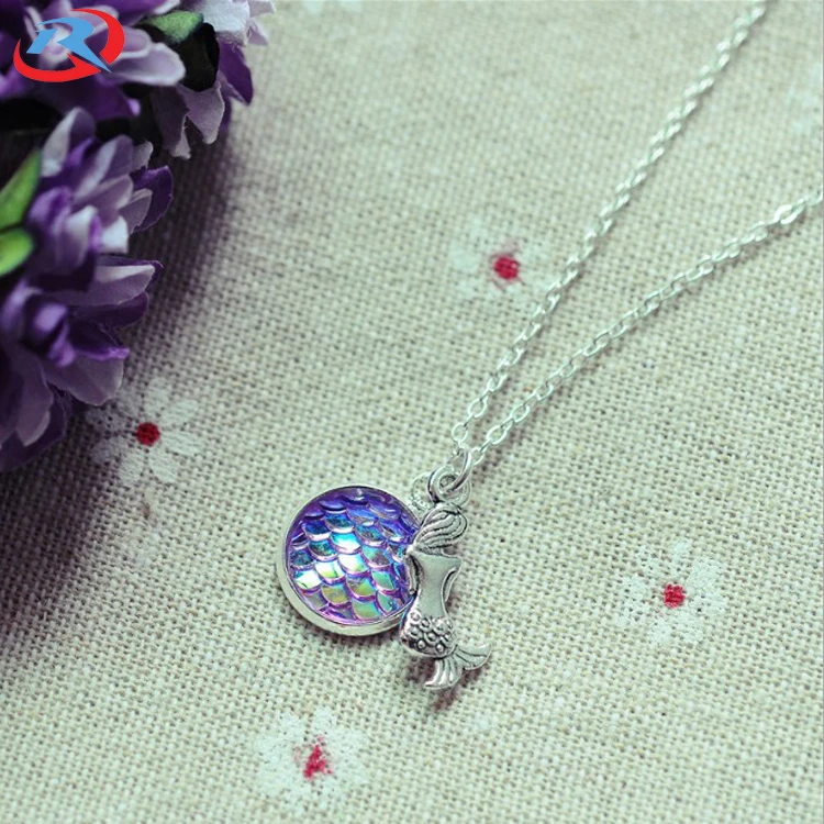 wholesale  mermaid  series  metal  gemstone   pendant
