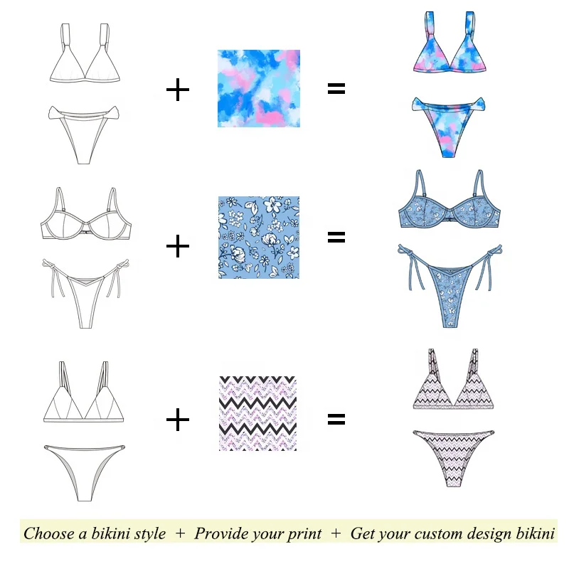 Sexy Printed Bikini Customized Swimwear Sexy Hot Bikini Girl