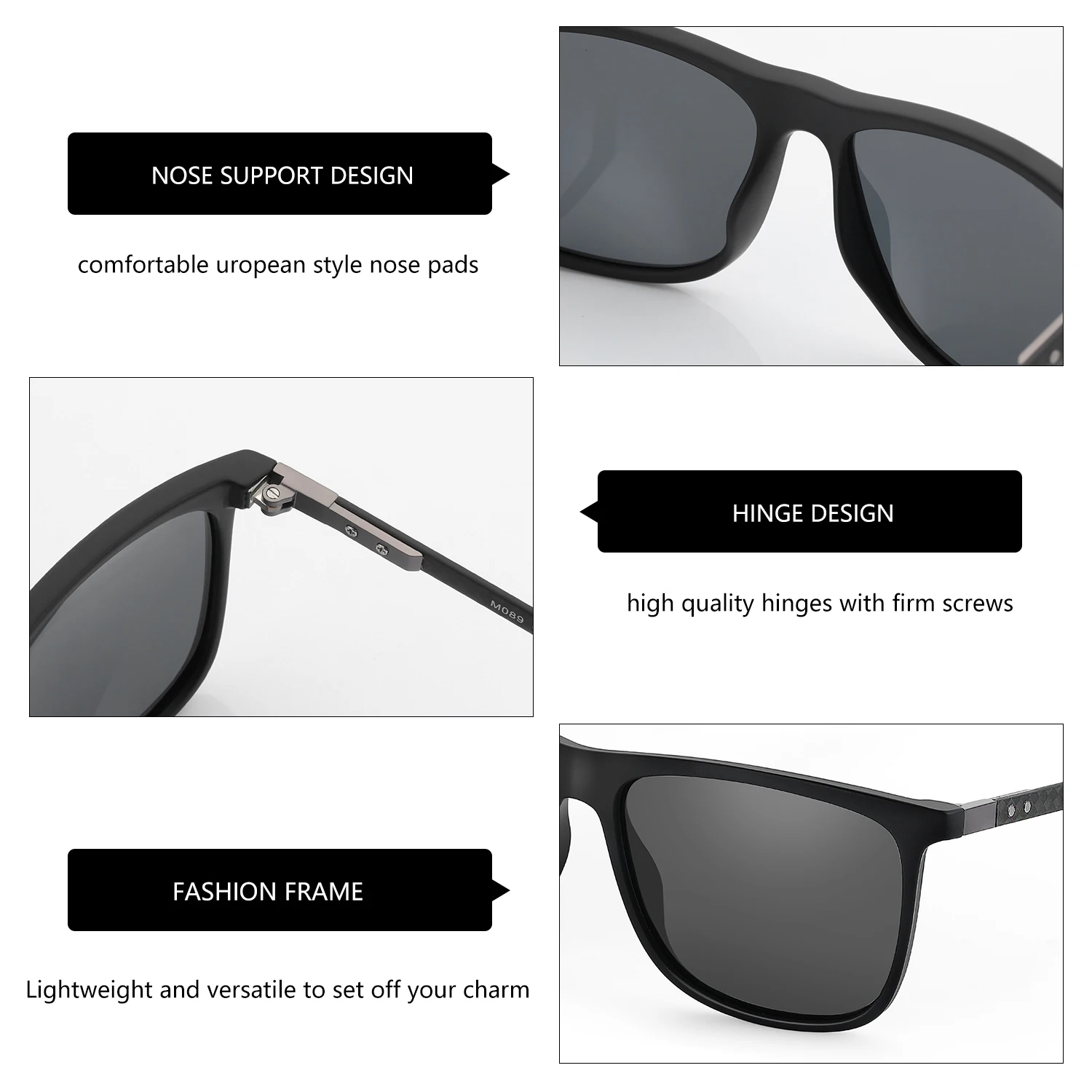 TR90 Carbon Fiber Design Polarized Sunglasses Coating Mirror Glasses Women UV400 Driving Shade Eyewear