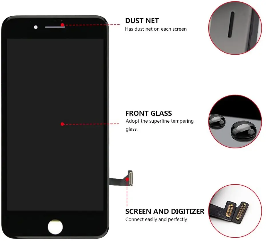 mobile phone accessories screen lcd for iphone 8 plus lcd screen display with good touch