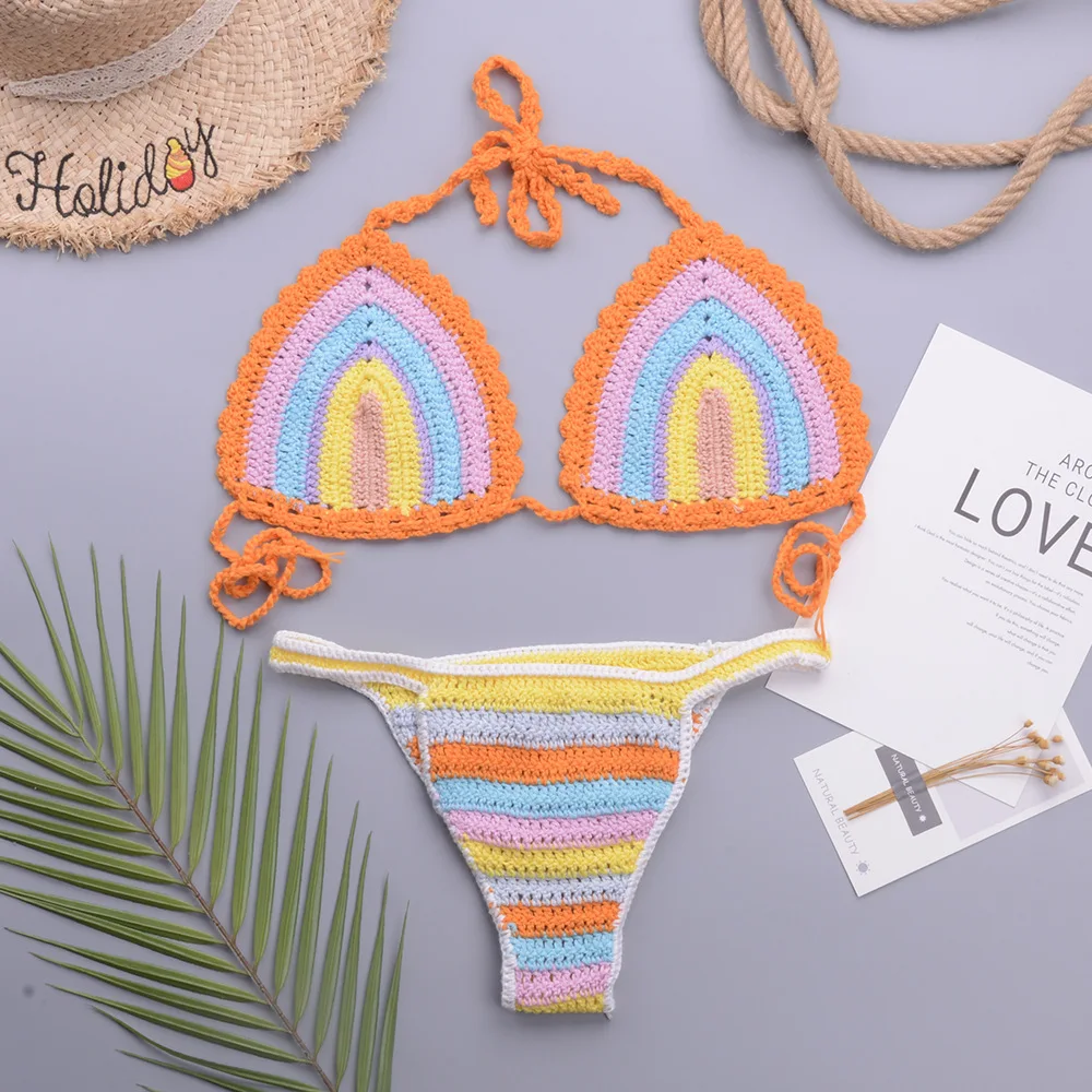 New fashion private label swimwear modest swimwear women crochet bikini