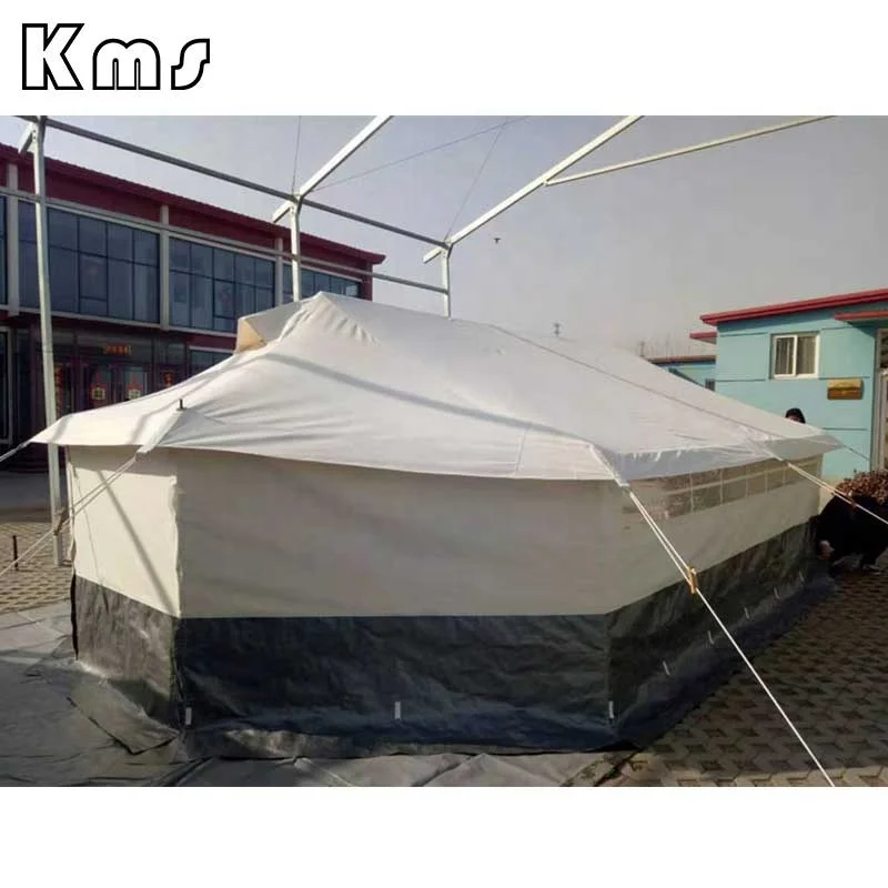 KMS Custom OEM Canvas 6.6x4m White Waterproof Windproof  Tents Used With Ground Sheet Camping Outdoor Tent