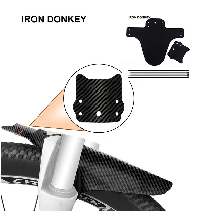 IRONDONKEY PP Black Film Carbon Fiber Car Mudguard Plastic Sheet Mountain Bike MTB Fenders BMX Bicycle Accessories