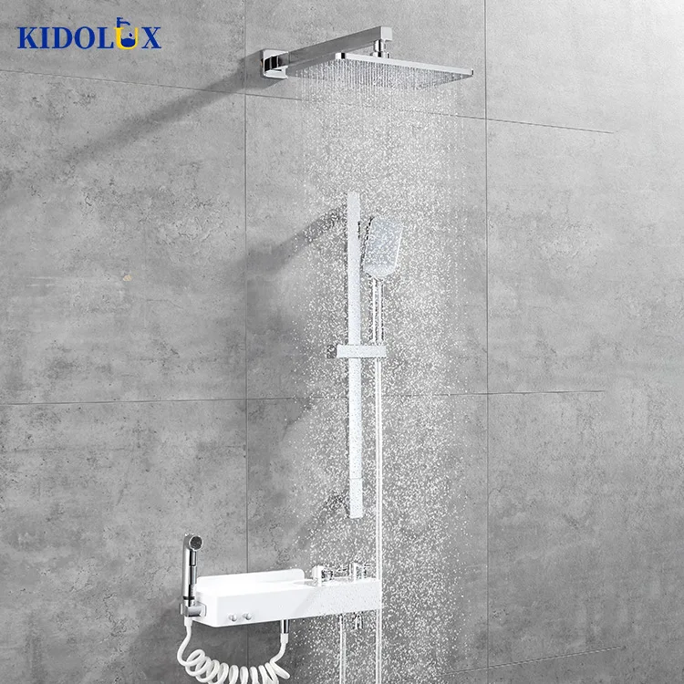 2024 Sanitary Ware Chrome Plated Hot Selling Wall Mounted Bathroom Ceiling Brass Shower Sets Manufacturers