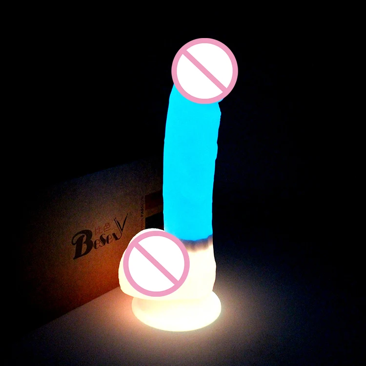 
New model customized sex toy for women dildo silicone elastic dildo glow in the dark 