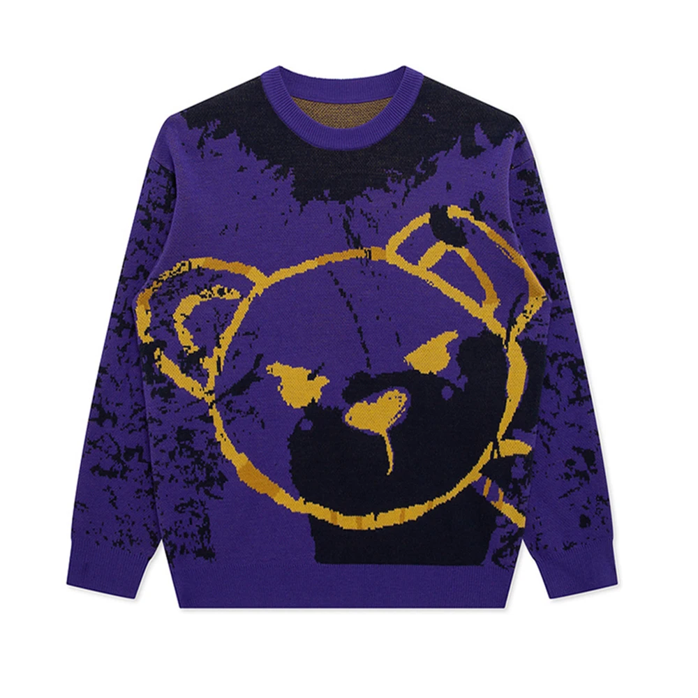 
2021 Custom OEM & ODM men sweater pullover kintwear letter Jacquard Sweater Long Sleeve Knitted men clothes knit sweater men 