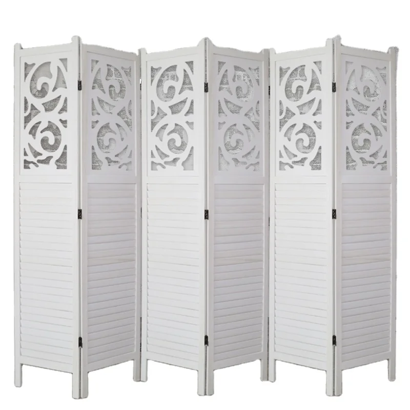 Modern Style Wooden 6-piece Screen Room Divider Furniture