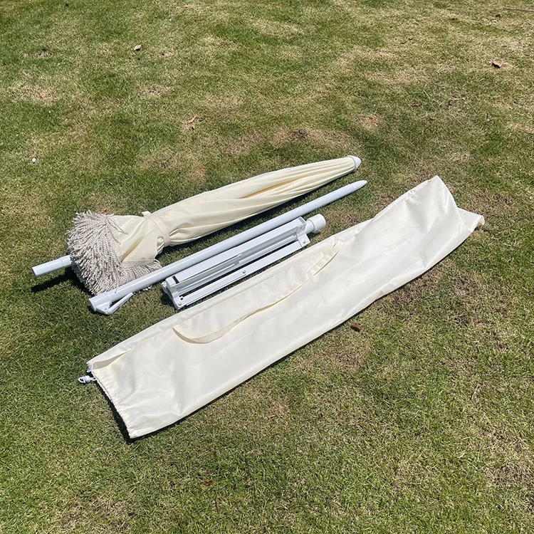 
OEM Custom Beach Canopy Umbrellas Outdoor Sun Folding Beach Umbrella With Tassels Fringe 