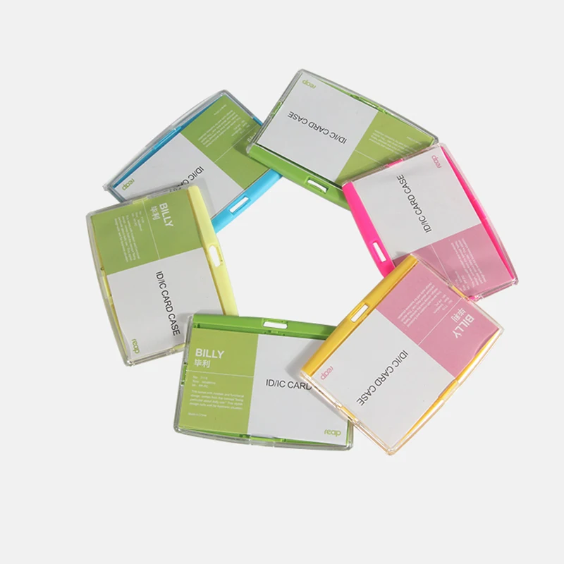 Holywish Plastic Hard Custom Solid Colored Designer Card Holder Plastic ID Card Holder