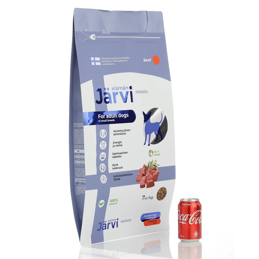 Custom printed reusable aluminium foil pet cat dog food feed stand up pouch quad seal flat bottom packaging zip lock package bag