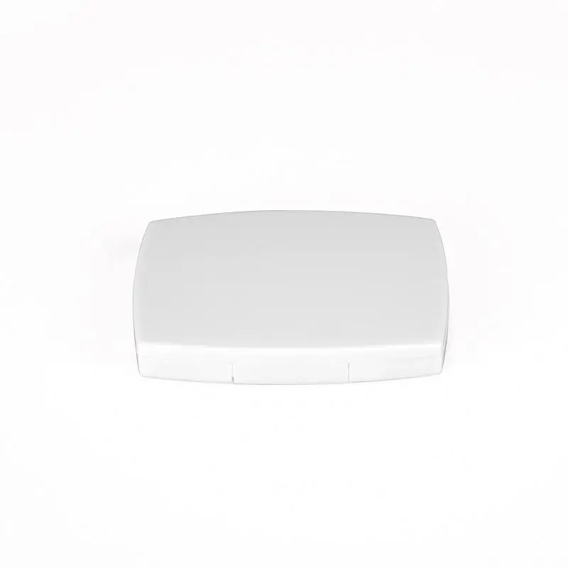 Double insert Two Pan elegant white compact case blush compact makeup compact container for face powder with mirror