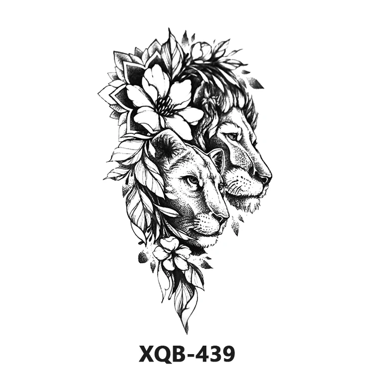 Selling Waterproof Sexy Adult Body Tattoo Sticker Lion Temporary Tattoos For Men