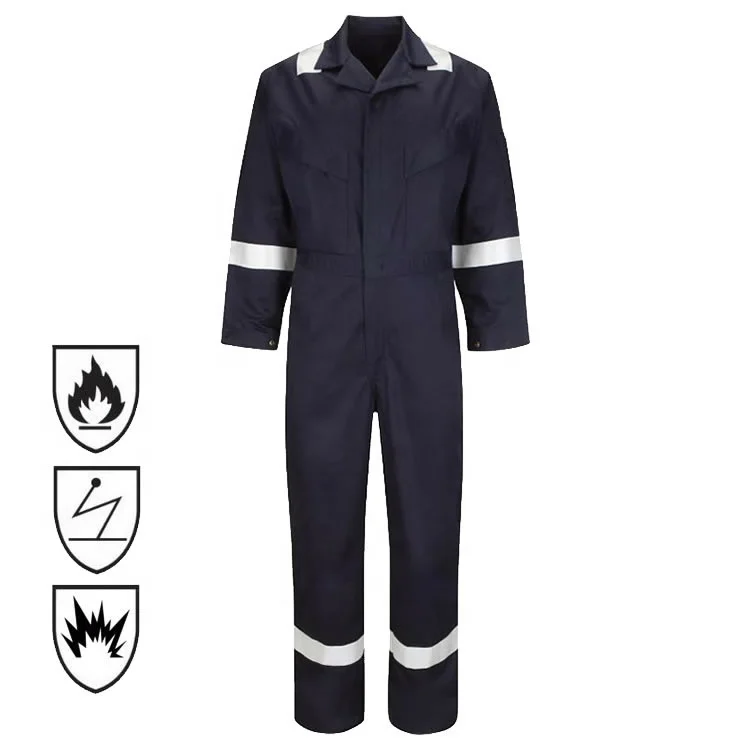 
Extreme Protect EN11612 NFPA 2112 Navy Blue Aramid Dupont Nomex FRC Fire Retardant Coverall 