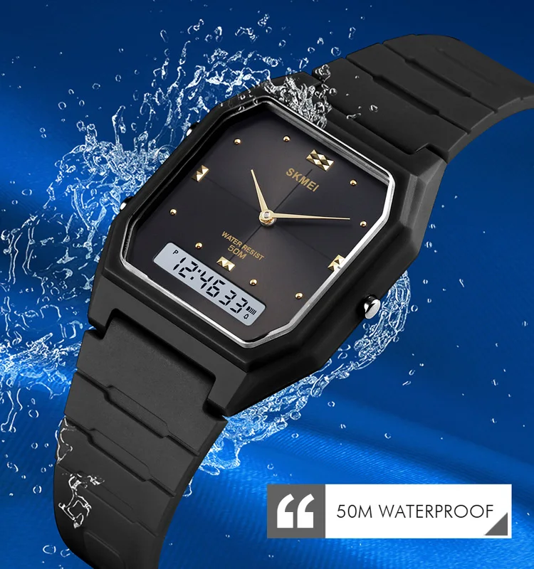 Relojes sport SKMEI 1604 ultra slim 9mm watches digital analog stylish wrist watches for men waterproof