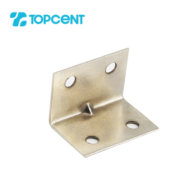Topcent  Furniture Hardware L Shape Steel Flat Angle Bracket Iron Metal Cabinet Frame Corner Bracket Fastener