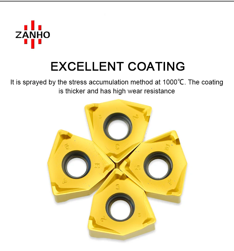 ZANHO XNEX080608-ML Carbide indexable inserts with double sides and 6 cutting edges suitable for 90deg cutter MEE190