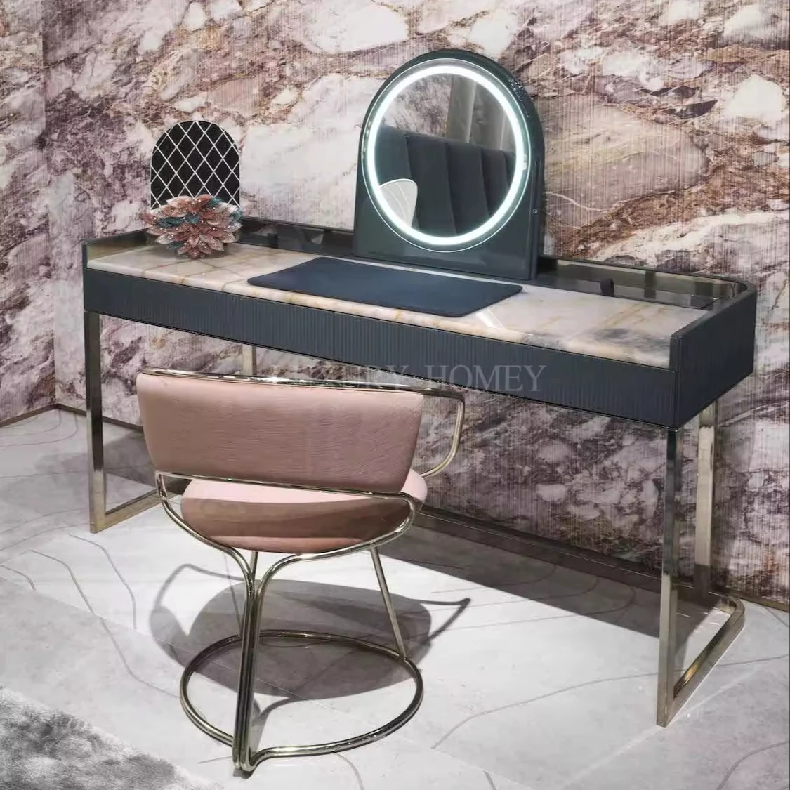 Italian high-end luxury villa large headboard king size bed set modern fashion ultrasound bedroom furniture set queen