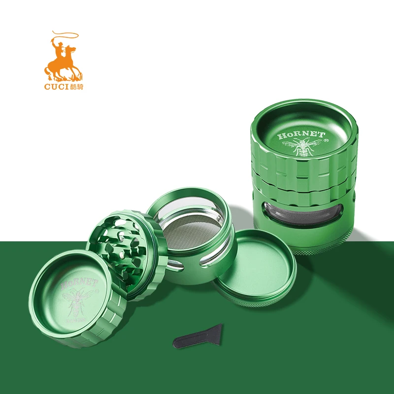 Wholesale laser grinder metal ashtray multi function smoking accessories storage tank