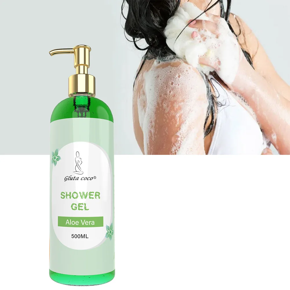 Gluta COCO High Quality Deep Cleaning  Both Soap Refreshing Moisturizing Whitening Aloe Vera Full Vitamin C Shower Gel 500ml
