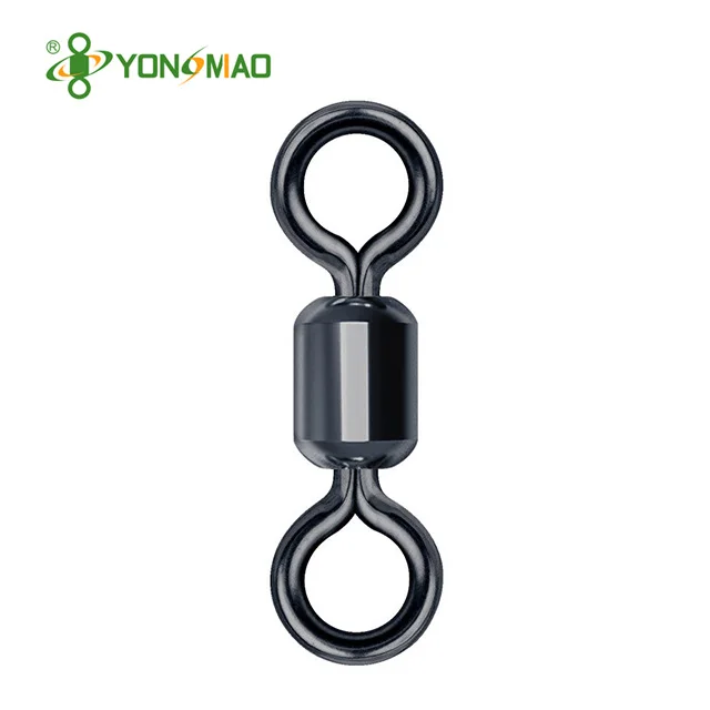 YONGMIAO High Strength Fishing Rolling Barrel Swivel Black Nickel  Catfish Terminal Tackle Accessories Heavy Duty for Saltwater