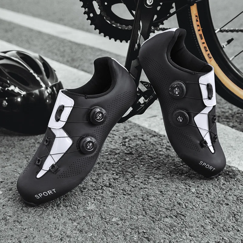 Real charcoal fiber road lock shoes road cycling shoes professional road racing shoes
