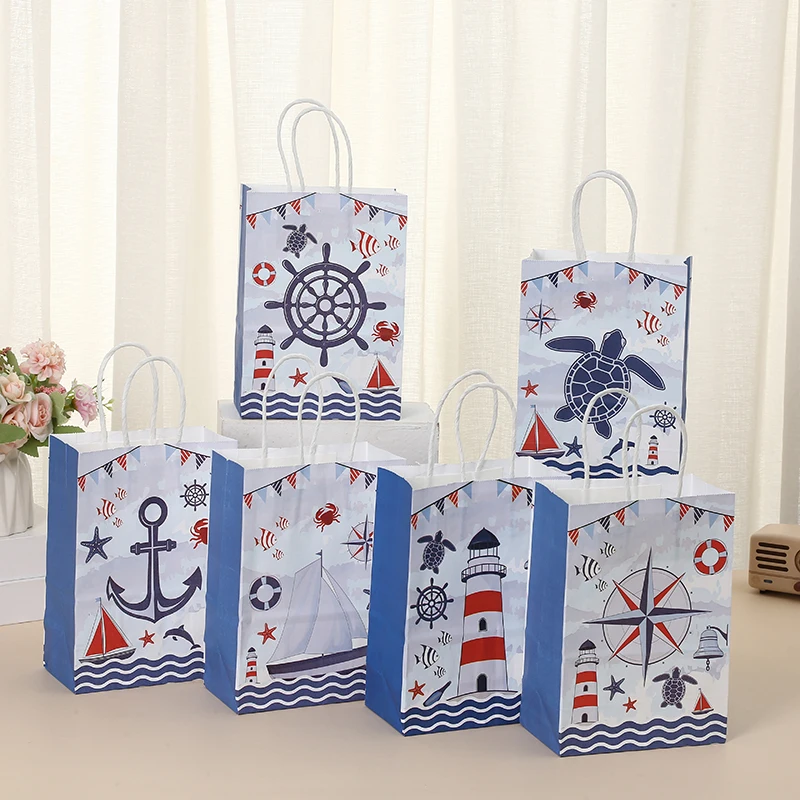Summer Navigation Theme Party Paper Gift Bag Box Party Decoration Paper Gift Bag Candy Bag Customized Service