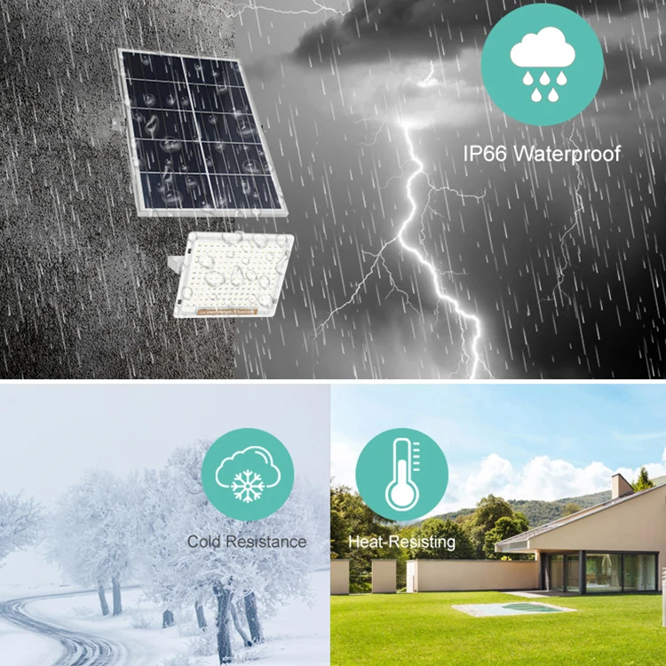Latest new 300W solar powered led flood light with remote control dusk to dawn