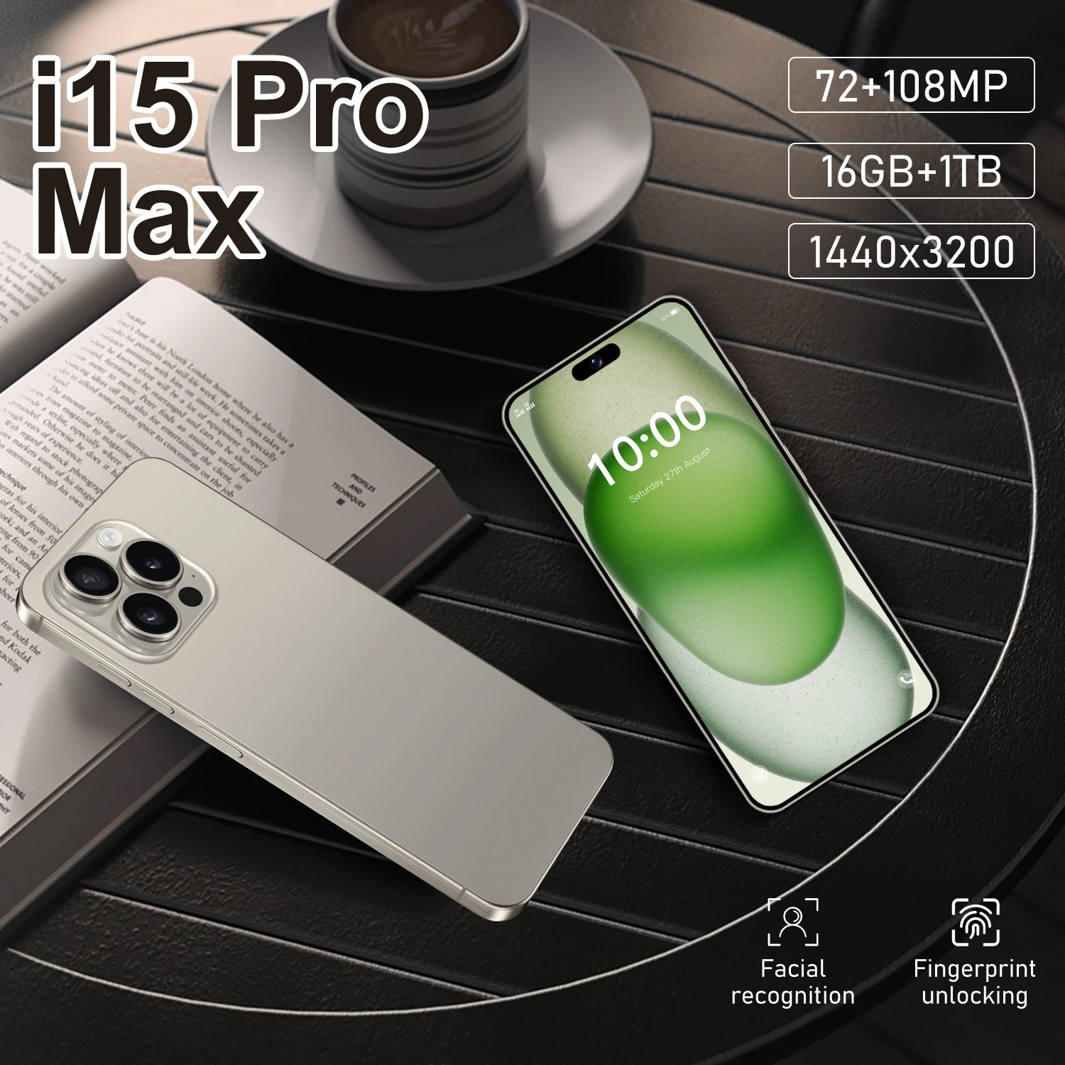 New 2025 Original i15 15 Pro Max 5G Smartphone 6.7 Inches 16GB+512GB Unlocked Mobile Phone