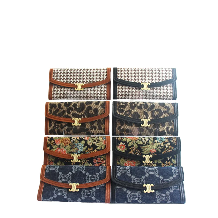 Hot Women Luxury Wallet Letter D PU Leather Plaid Handbags Money Clip Card Holder Coin Purses Cash Binder Ladies Wallet