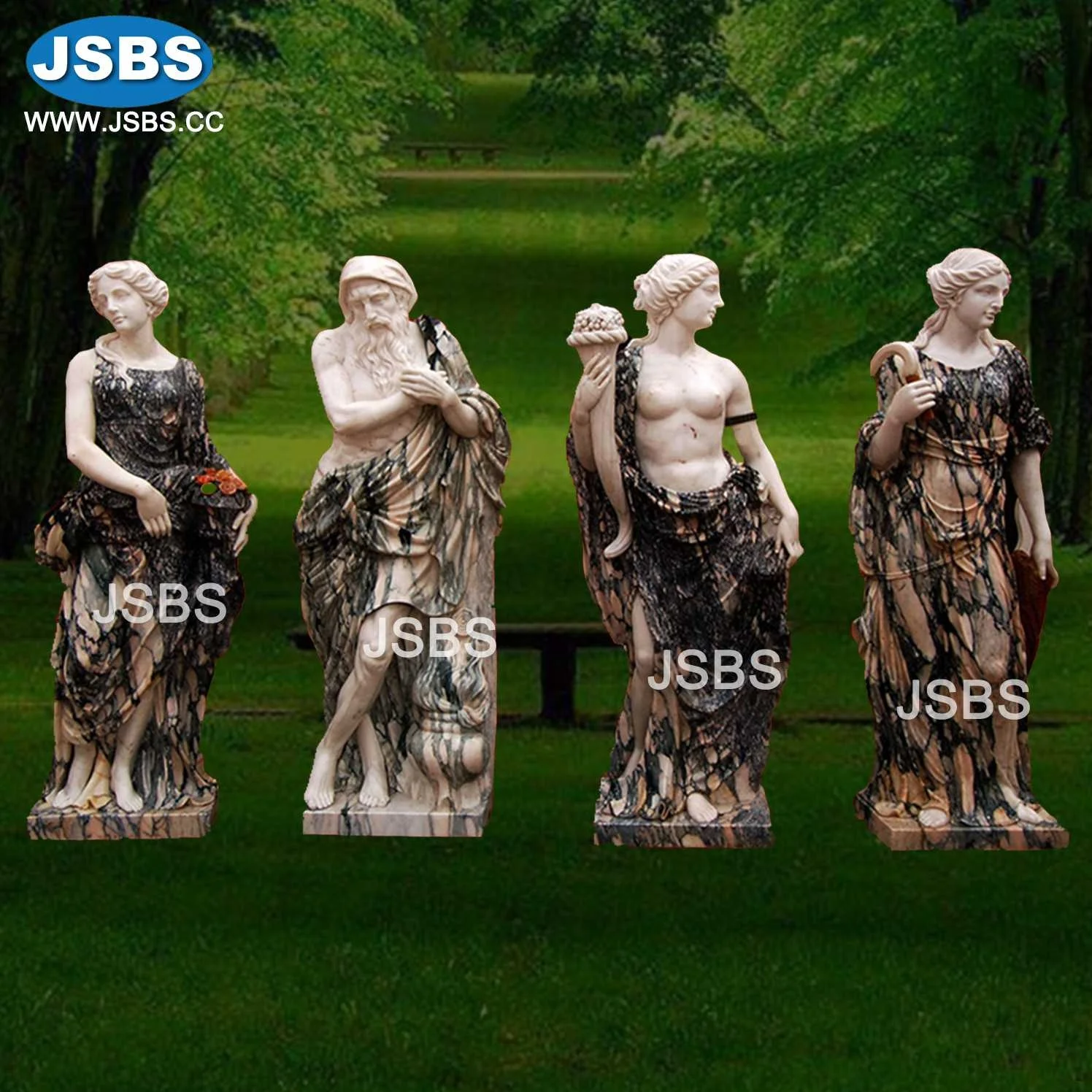 Elegant Stone Carved Luxury Home Decoration Life Size Greek Four Seasons Marble Statues Sculpture