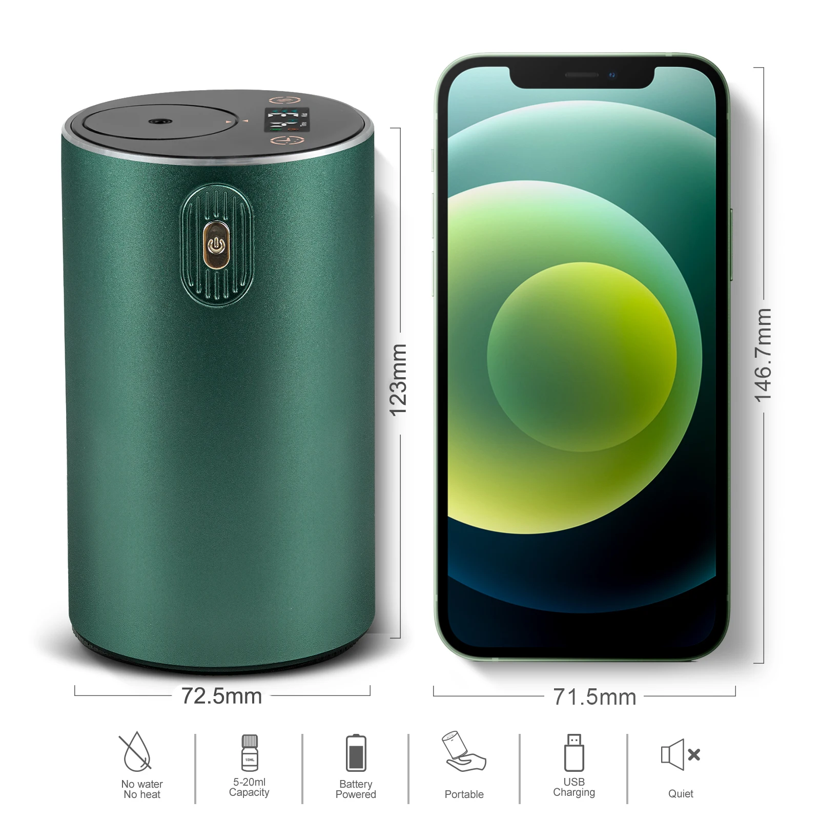 New Home Ultrasonic Mini Electric Fragrance Aromatherapy Air Scent Essential Oil Car Aroma Waterless Diffuser Machine