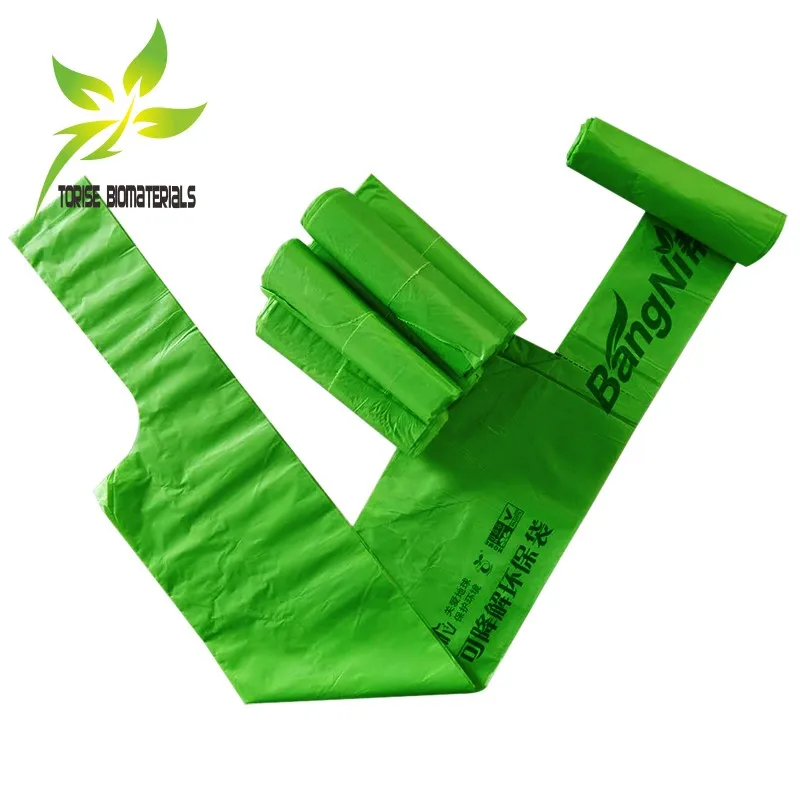 EN13432 OK compost home 100% compostable corn starch bag bin liners biodegradable garbage bag with handle