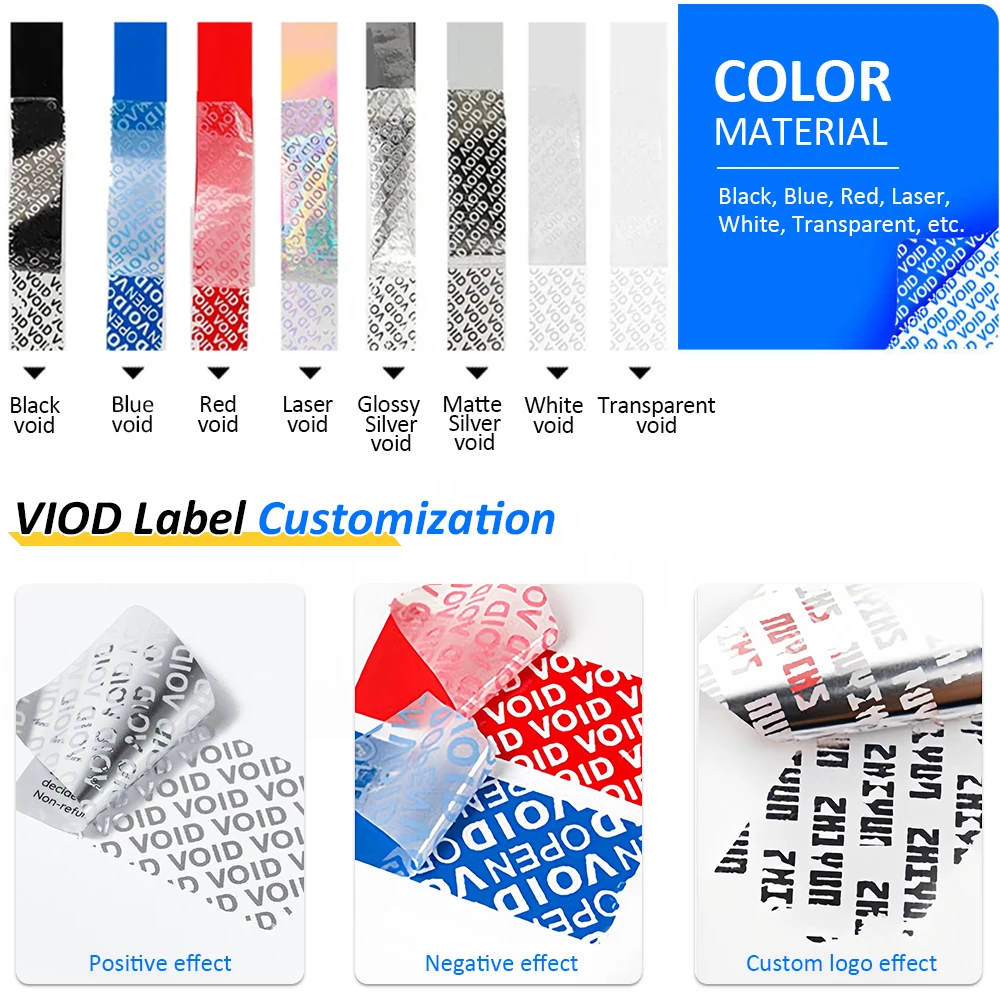 Customize Security Void Open Sticker Label Roll Clear Security Tamper Evident Tape For Packing Tamper Proof Seal