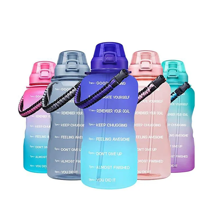 Botella Motivacional 3 En 1 Free Sports Big 2.2L Half Gallon Water Gym Big Bottle Water With Time Stamps Bottles