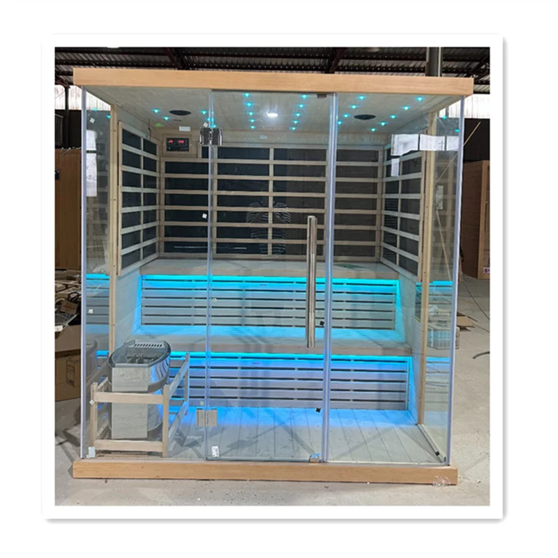 Finland traditional home dry indoor sauna rooms with stove and stone home steam sauna room personal steam shower sauna combo