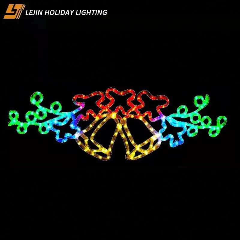 Wholesale waterproof star and bells Christmas lights motif for holiday decoration